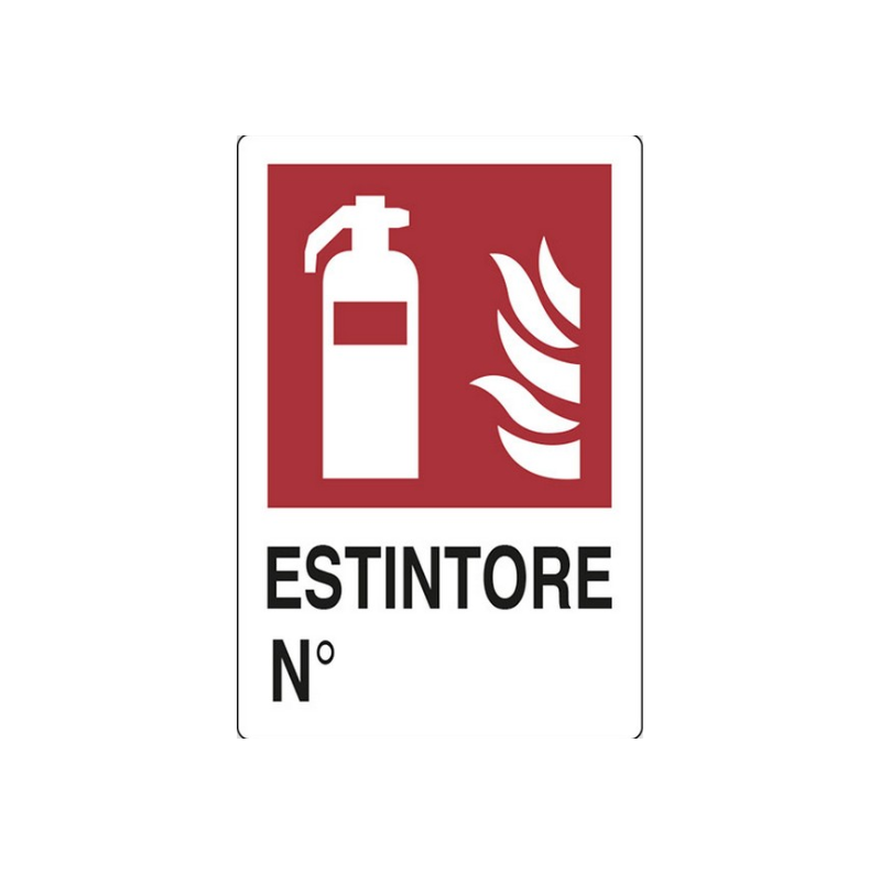 Cartello "ESTINTORE" in plastica — 20x30 cm