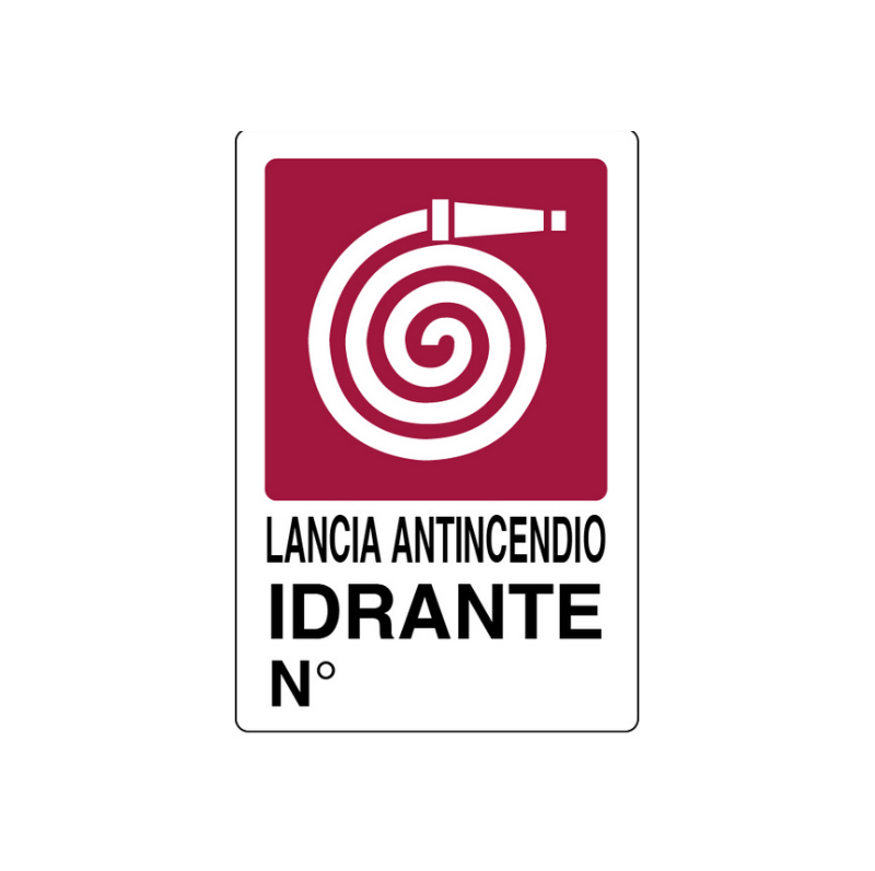 Cartello "IDRANTE" in plastica — 20x30 cm