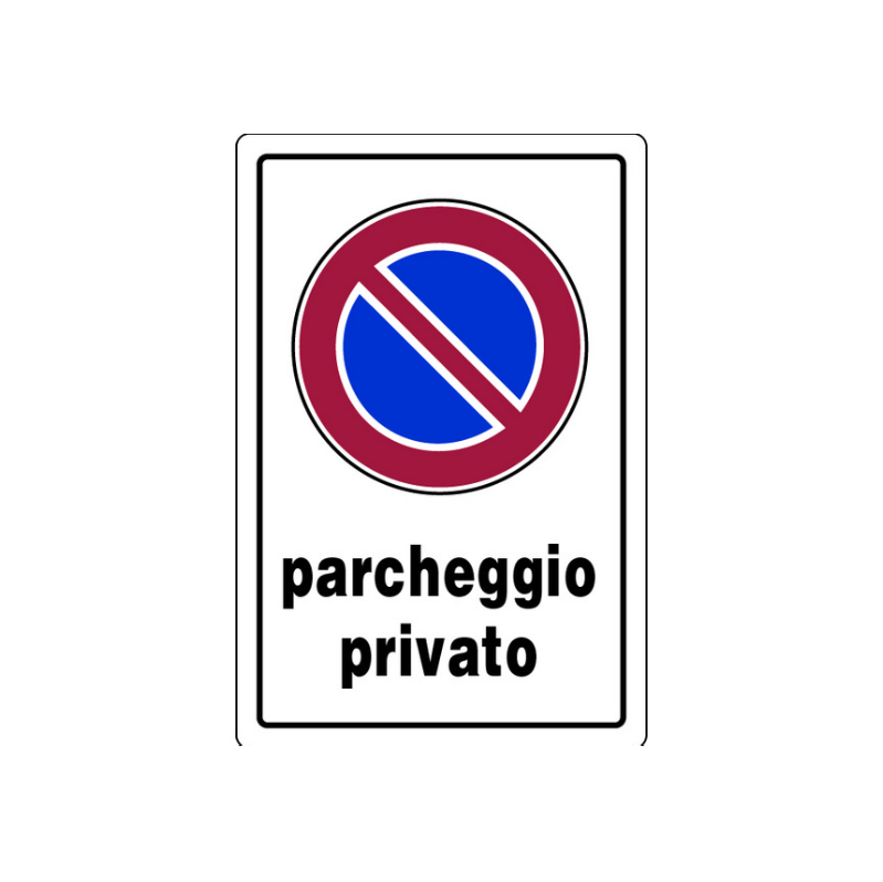 Cartello "PARCHEGGIO PRIVATO" in plastica — 20x30 cm