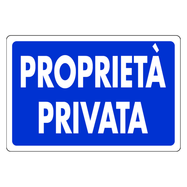 Cartello "PROPRIETÀ PRIVATA" in plastica — 30x20 cm