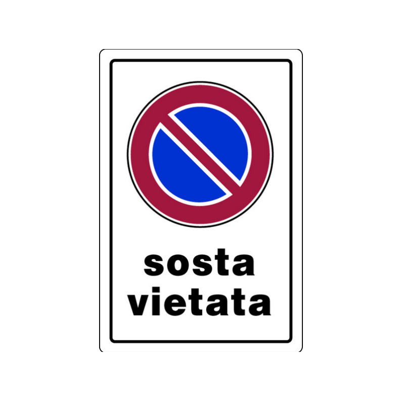 Cartello "SOSTA VIETATA" in plastica — 20x30 cm