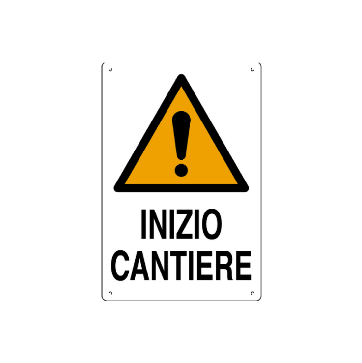 Cartello Segnaletico "Inizio Cantiere" 40x60 cm – In Polionda