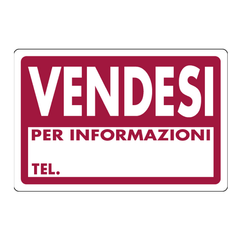 Cartello "VENDESI" in plastica — 30x20 cm