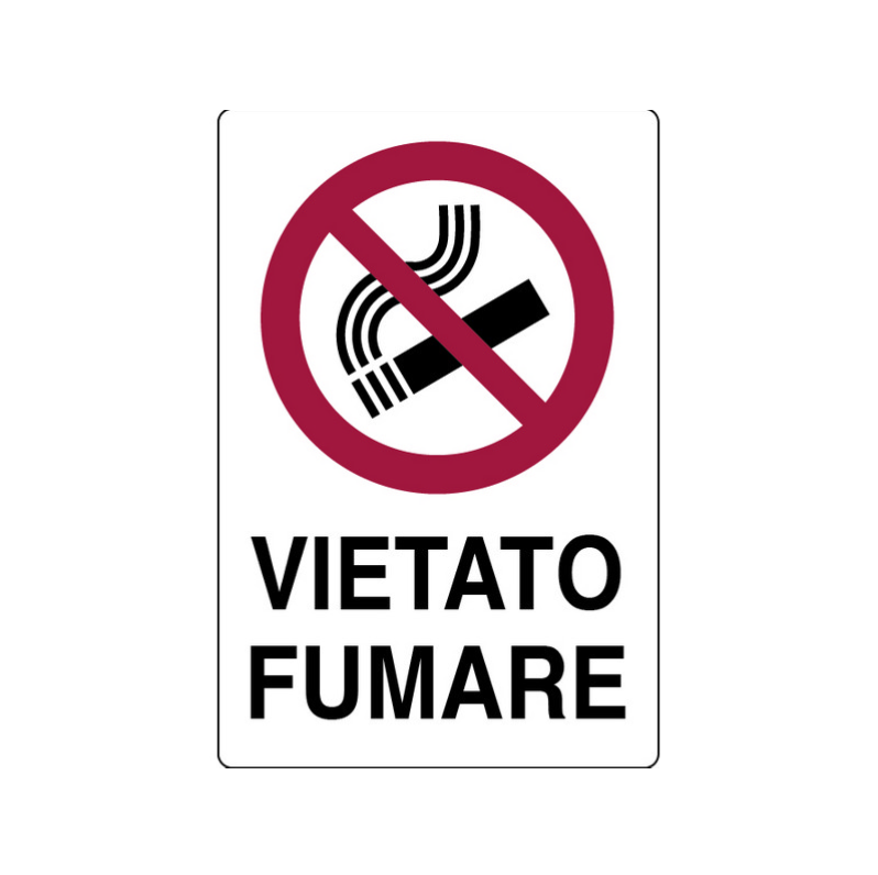 Cartello "VIETATO FUMARE" in plastica — 20x30 cm