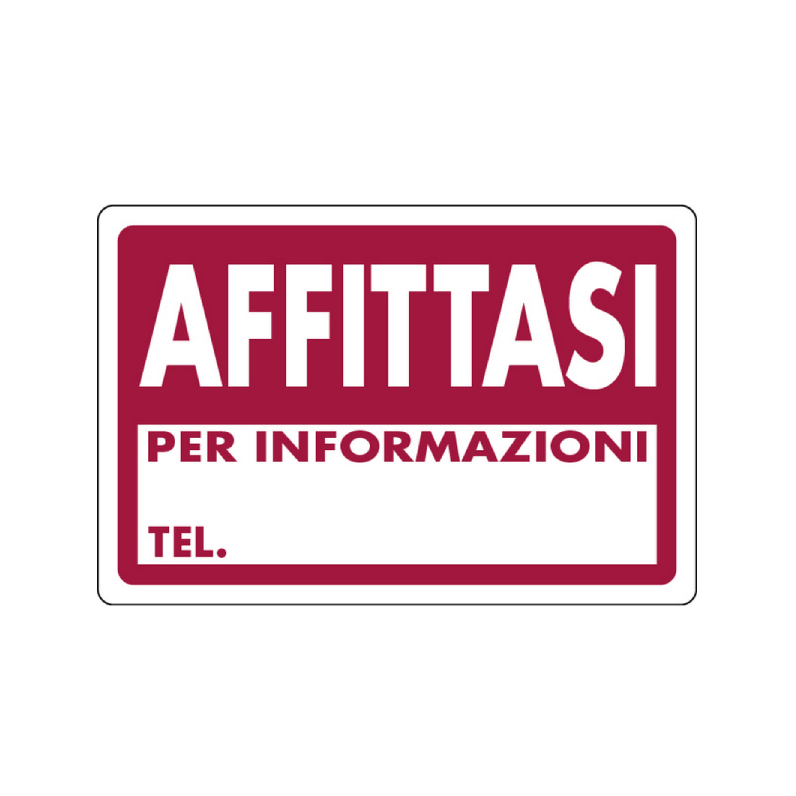 Cartello segnaletico "AFFITTASI" in plastica — 30x20 cm