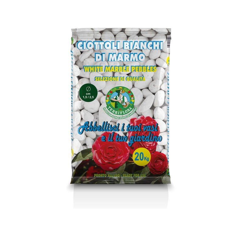 Ciottoli Bianchi di Marmo 15-25 mm – Sacco 20 kg