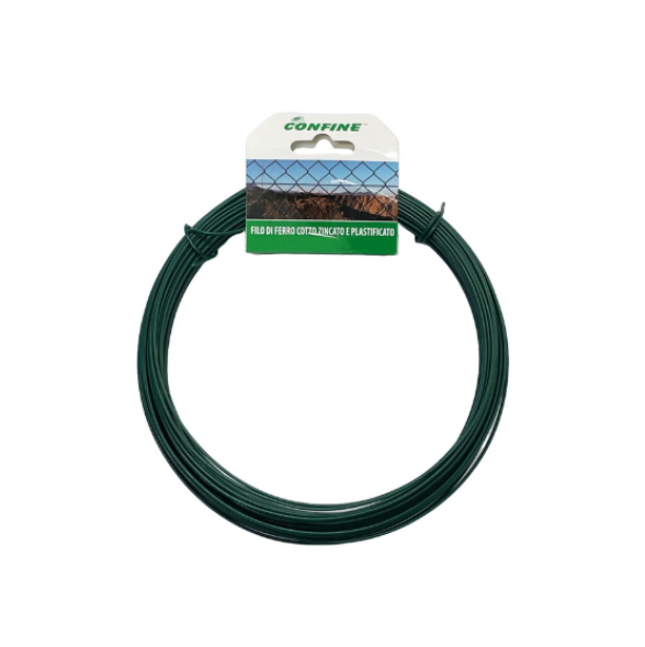 Confine FILO DI FERRO COTTO ZINCATO E PLASTIFICATO Ø filo mm.2,00 mt. 12