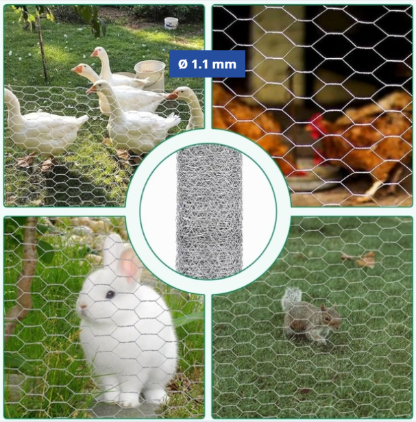 Confine Rete per Recinzioni Tripla 50 m – Maglia 50 mm - Ø Filo 1.1 mm - H 150 cm