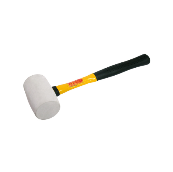 Hit MAZZUOLA CON TESTA IN GOMMA BIANCA MANICO IN FIBRA DI VETRO gr. 600
