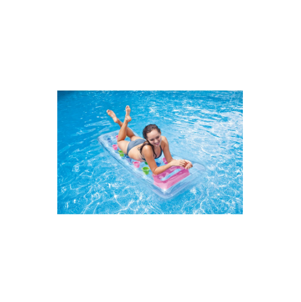 Intex MATERASSINO GONFIABILE 18 BUCHI TRASPARENTE cm. 188 71