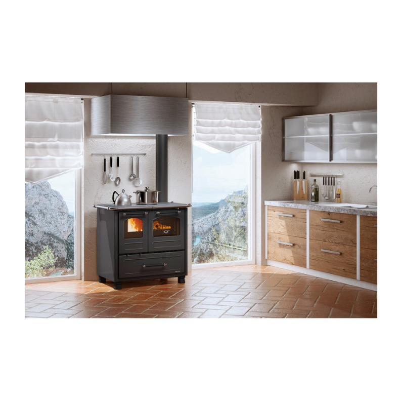 La Nordica Cucina a Legna FAMILY 4,5 – Colore Nero Antracite env