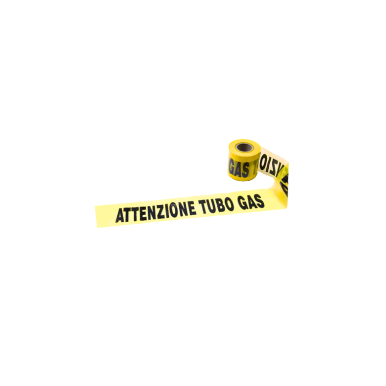 Nastro Segnaletico “Attenzione Tubazioni Gas” 10 cm 200 m – Giallo