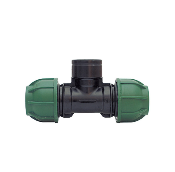 RACCORDO A COMPRESSIONE PN10 TEE 90° FEMMINA mis. 20_1/2_20