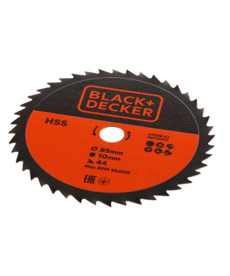 Black+Decker LAMA HSS A7526-XJ PER MINI SEGA CIRCOLARE Ø mm. 85 - 44 denti legno/metallo/pvc