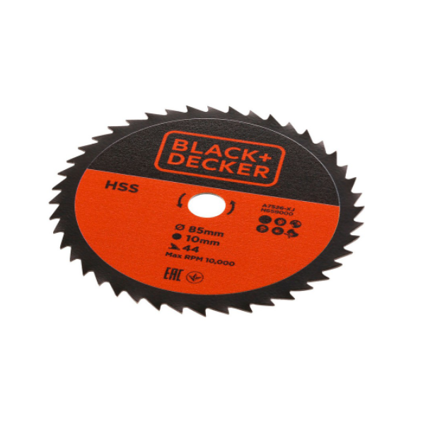 Black+Decker LAMA HSS A7526-XJ PER MINI SEGA CIRCOLARE Ø mm. 85 - 44 denti legno/metallo/pvc