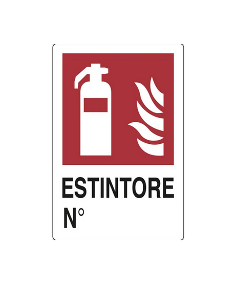 Cartello "ESTINTORE" in plastica — 20x30 cm