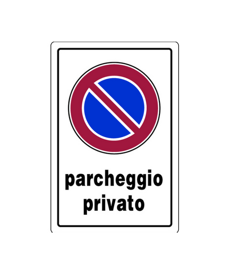 Cartello "PARCHEGGIO PRIVATO" in plastica — 20x30 cm