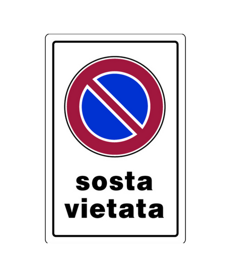 Cartello "SOSTA VIETATA" in plastica — 20x30 cm
