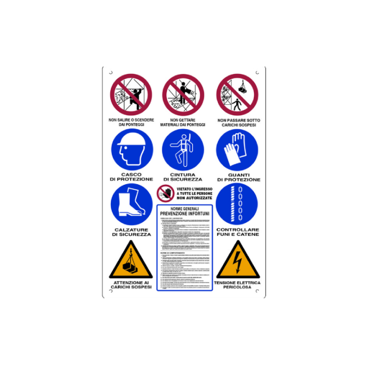 Cartello Segnaletico Cantieri Edili 60x80 cm – In Polionda