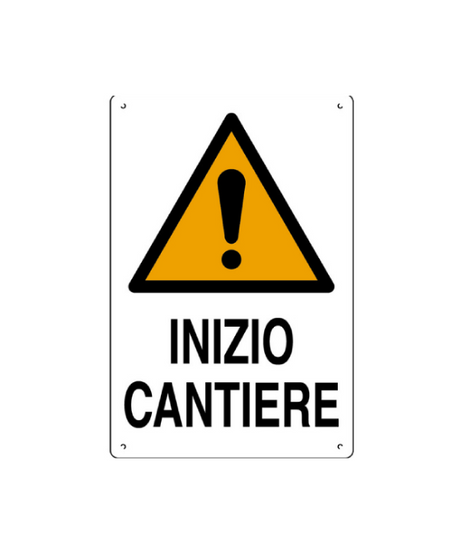 Cartello Segnaletico "Inizio Cantiere" 40x60 cm – In Polionda