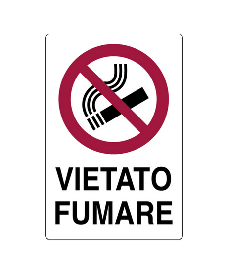 Cartello "VIETATO FUMARE" in plastica — 20x30 cm