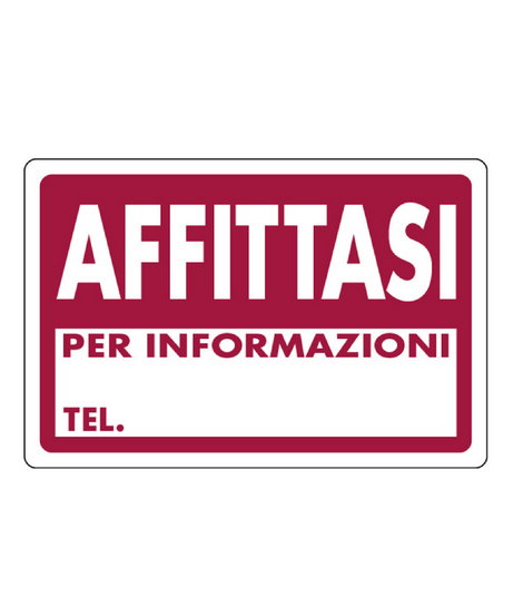 Cartello segnaletico "AFFITTASI" in plastica — 30x20 cm
