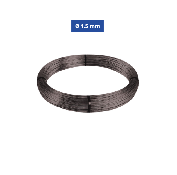 Confine Filo di Ferro Cotto Nero Ø 1.5 mm - Rotolo N° 10