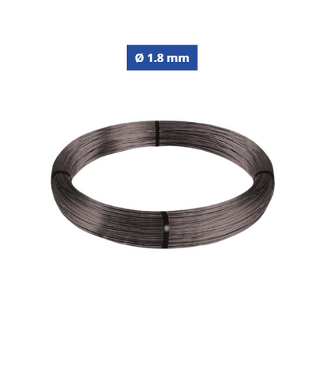 Confine Filo di Ferro Cotto Nero Ø 1.8 mm - Rotolo N° 12