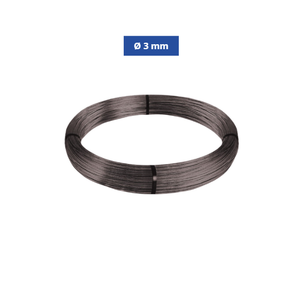 Confine Filo di Ferro Cotto Nero Ø 3 mm - Rotolo N° 17