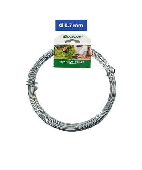Confine Filo di Ferro Cotto Zincato Ø 0.7 mm – 40 mt