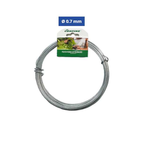 Confine Filo di Ferro Cotto Zincato Ø 0.7 mm – 40 mt