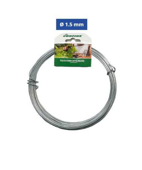 Confine Filo di Ferro Cotto Zincato Ø 1.5 mm – 15 mt