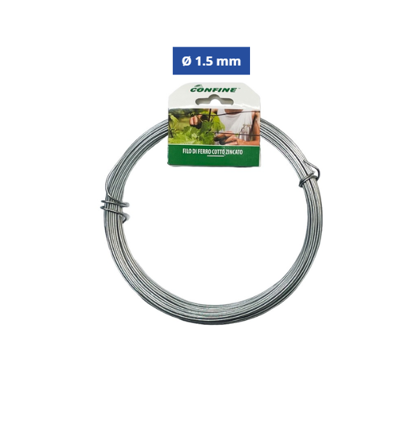 Confine Filo di Ferro Cotto Zincato Ø 1.5 mm – 15 mt