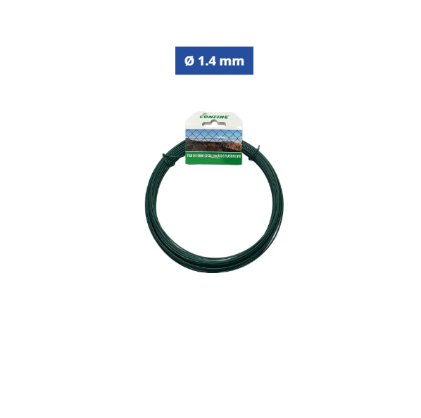 Confine Filo di Ferro Cotto Zincato e Plastificato Ø 1.4 mm x 20 m