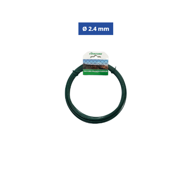 Confine Filo di Ferro Cotto Zincato e Plastificato Ø 2.4 mm x 9 m