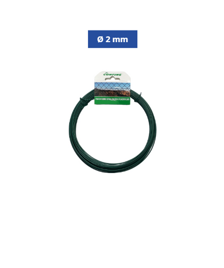 Confine Filo di Ferro Cotto Zincato e Plastificato Ø 2 mm x 12 m
