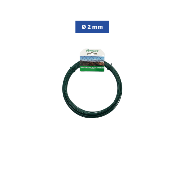 Confine Filo di Ferro Cotto Zincato e Plastificato Ø 2 mm x 12 m