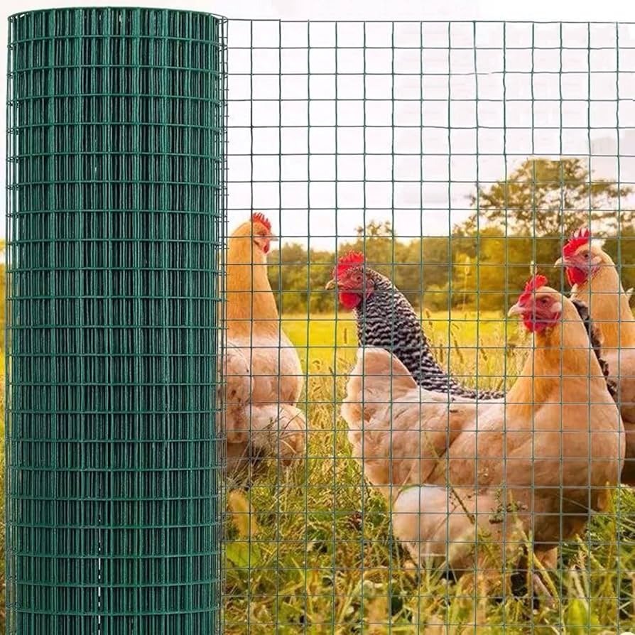 Confine Rete Recinzioni Plastificata 25 m – Maglia 12x12 mm Ø Filo 1,20 mm H 50 cm col. Verde