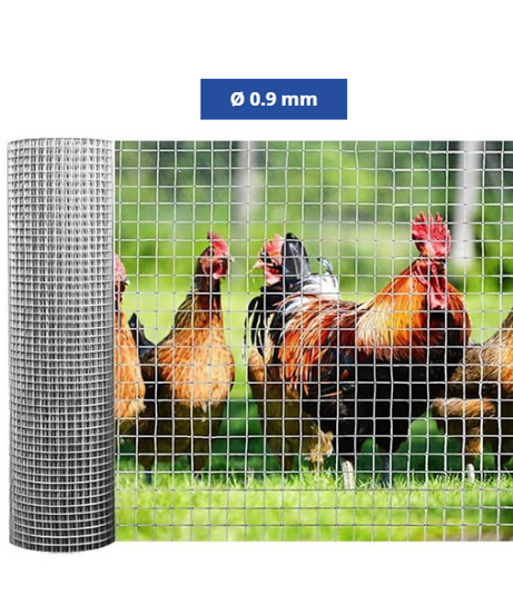 Confine Rete per Recinzioni Elet/Zinc 25 m – Maglia 12x12 mm - Ø Filo 0.9 mm - H 80 cm