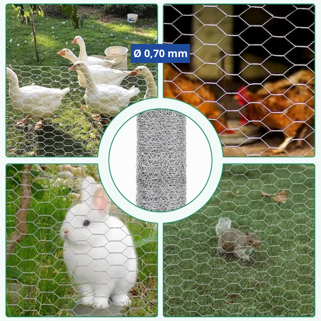 Confine Rete per Recinzioni Tripla 50 m – Maglia 16 mm - Ø 0,70 mm - H 50 cm