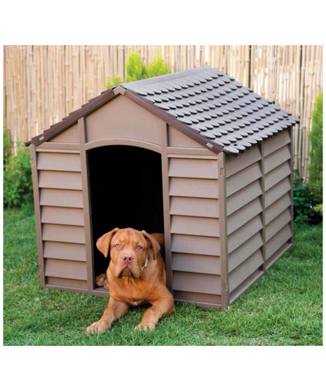 Cuccia per Cani in Resina – 86x84,5x82 h cm (Colore Marrone)