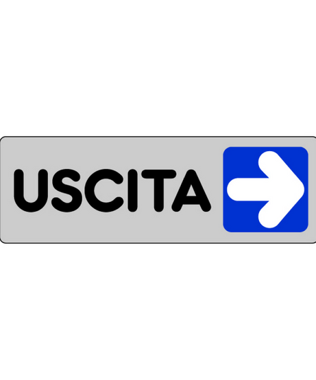 Etichetta adesiva "USCITA A DESTRA" — 15x5 cm