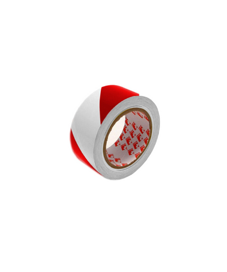 Eurocel Nastro Adesivo Segnaletico Bianco/Rosso 50 mm 66 m