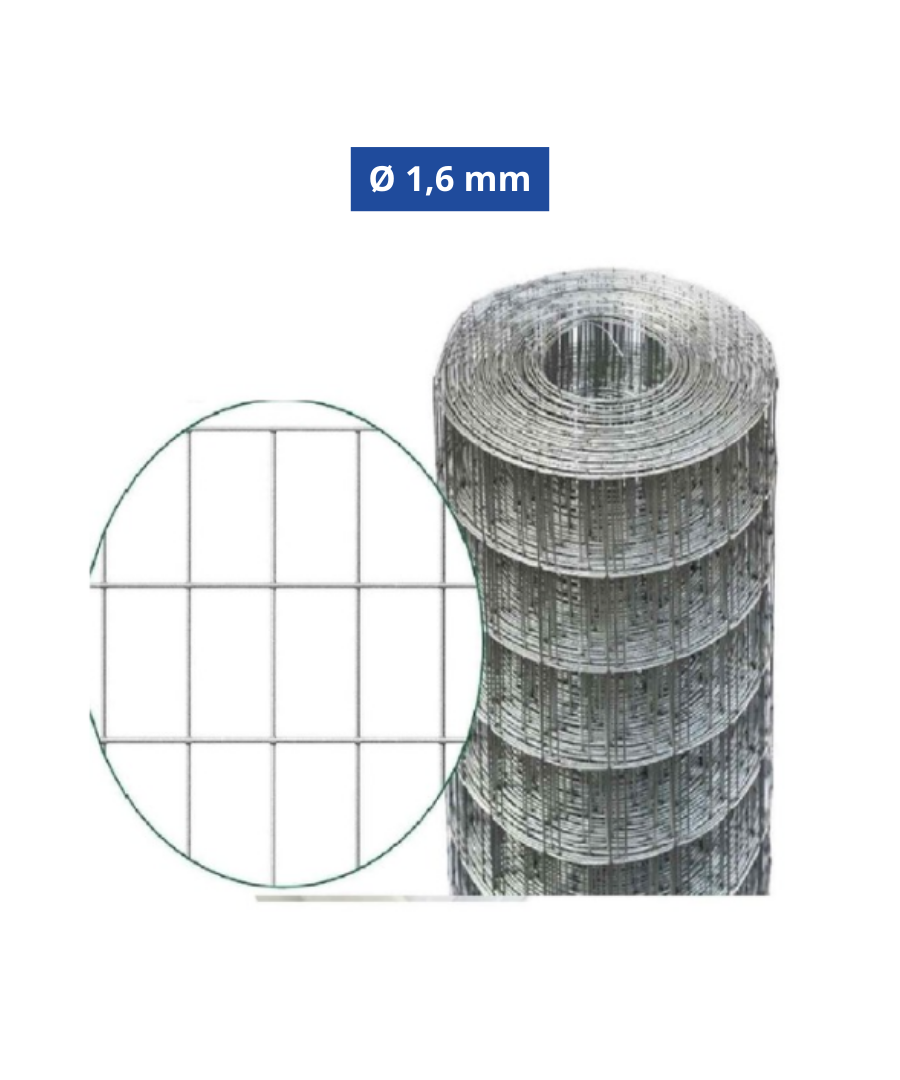 Frigerio Rete Elet/Zinc 50x75 – 25 m – H 200 cm – Ø 1,6 mm