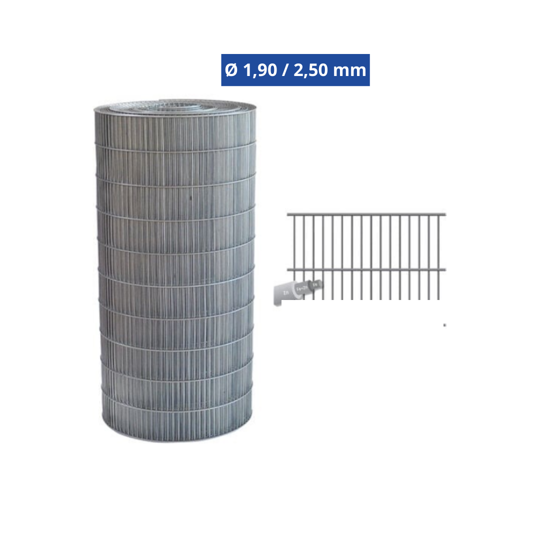 Frigerio Rete per Recinzioni Zincata First Fondogabbie 25 m – Maglia 75x13 mm - Ø 1,90/2,50 mm - H 61 cm