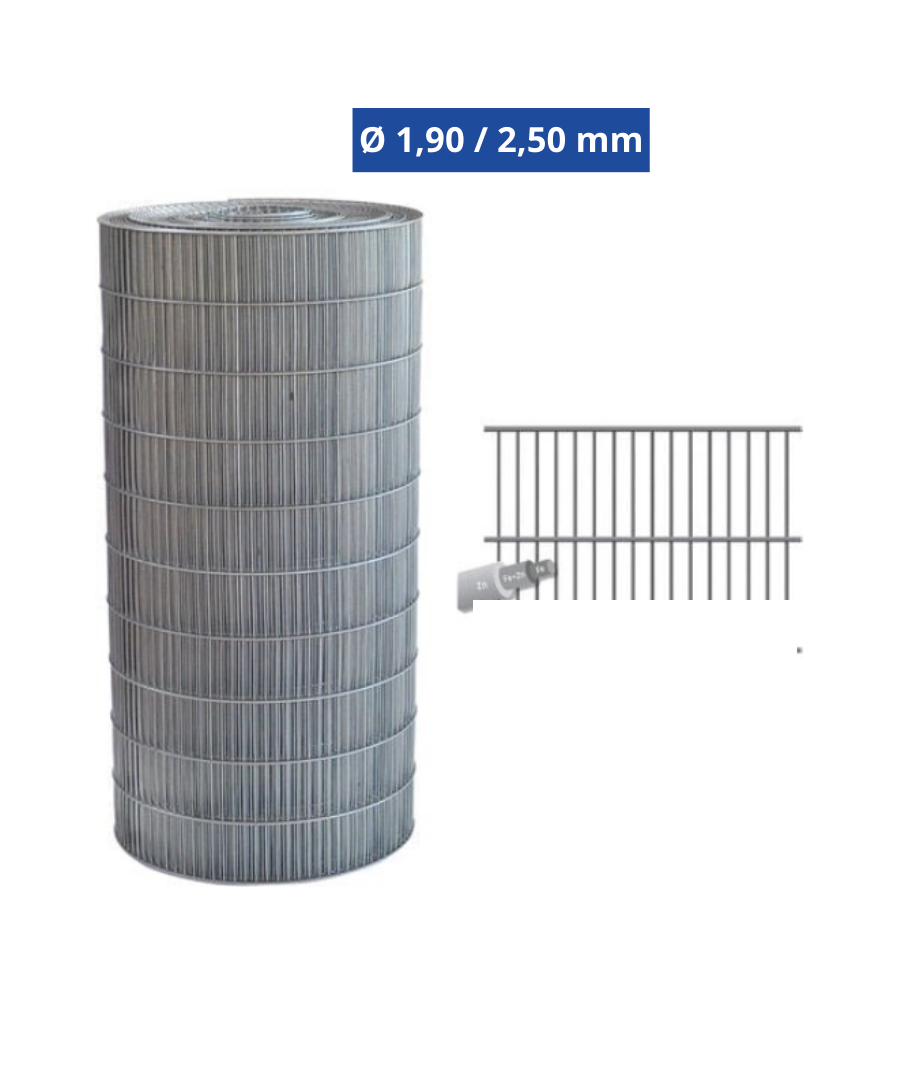 Frigerio Rete per Recinzioni Zincata First Fondogabbie 25 m – Maglia 75x13 mm - Ø 1,90/2,50 mm - H 76 cm