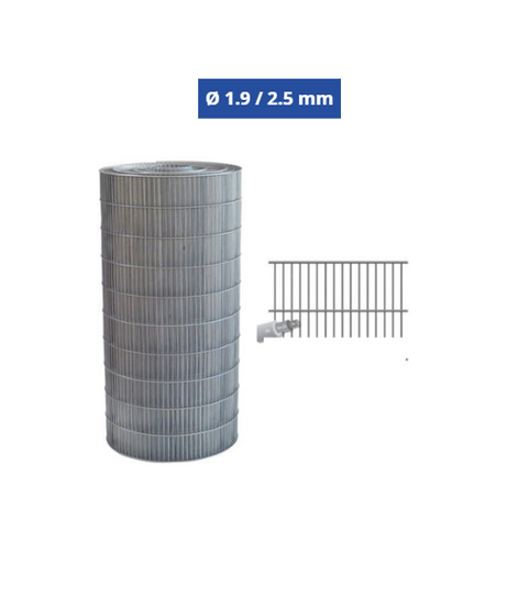 Frigerio Rete per Recinzioni Zincata First Fondogabbie 25 m – Maglia 75x13 mm - Ø Filo 1.9/2.5 mm - H 61 cm