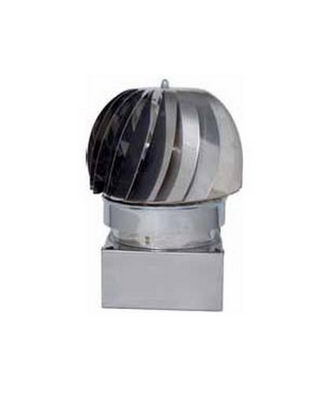 Fumaiolo Girevole Globo Inox Quadrato 20x20 cm