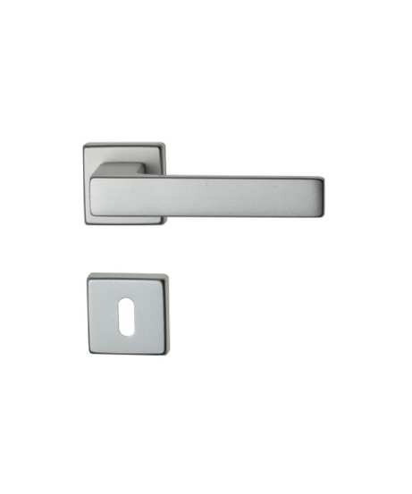 Ghidini MANIGLIA CARLO CON ROSETTA PATENT Alluminio Anodizzato Argento
