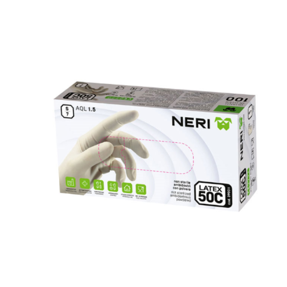 Guanti in lattice per uso alimentare - Taglia S - 100 Pz